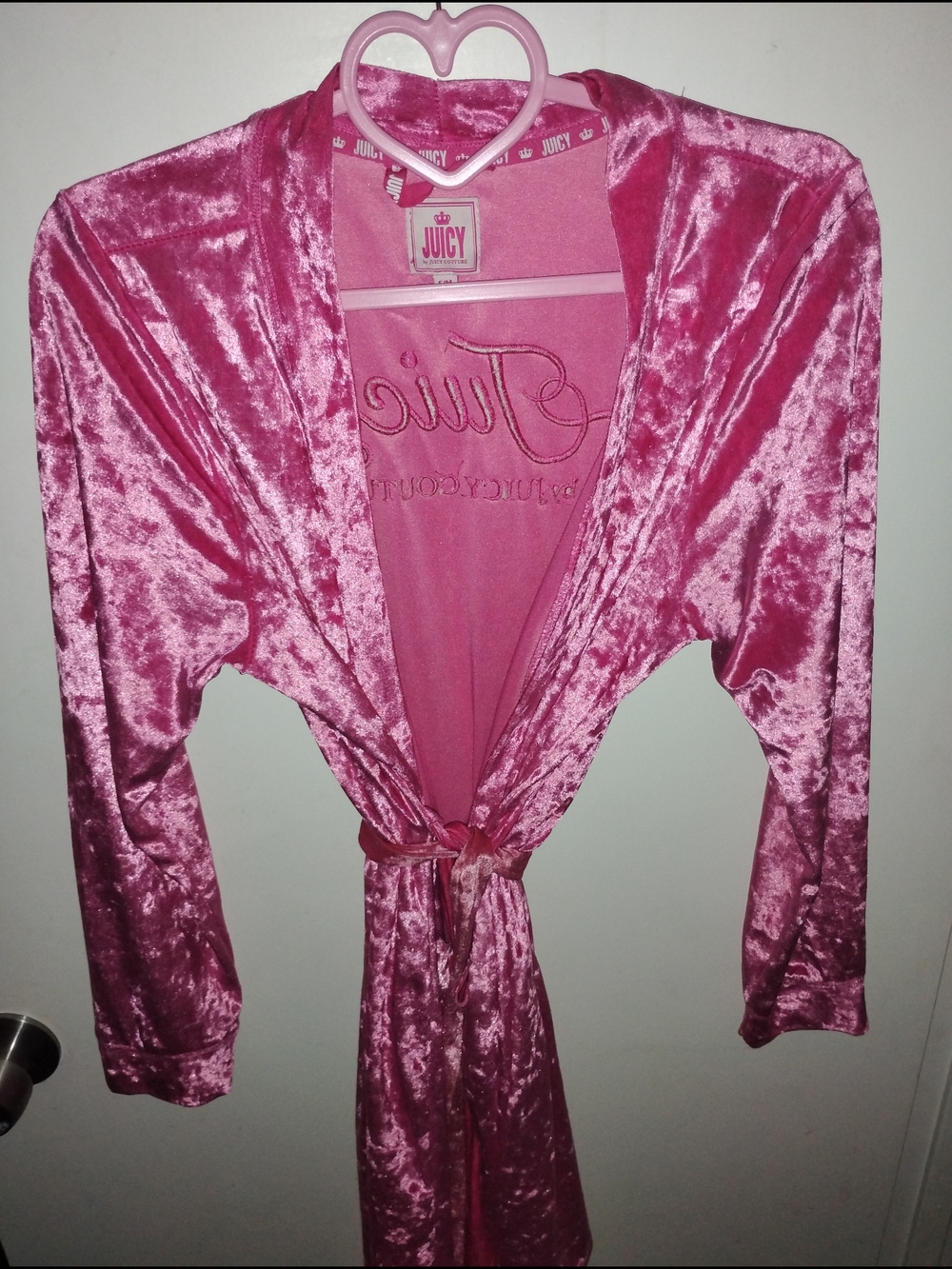 Juicy Couture Pink Velvet Robe - Juicy